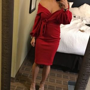 Red off the shoulder dress size XS